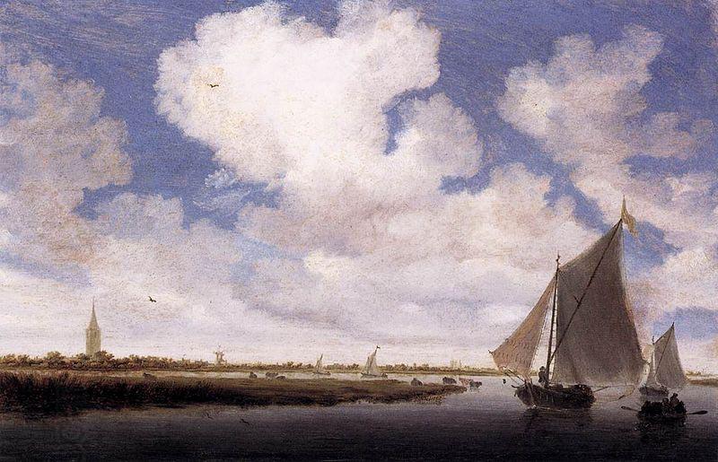 Salomon van Ruysdael Sailboats on the Wijkermeer